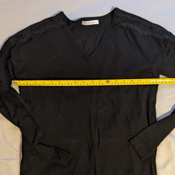 Violeta by Mango Black Dress with Lace Details size L - Picture 9 of 13